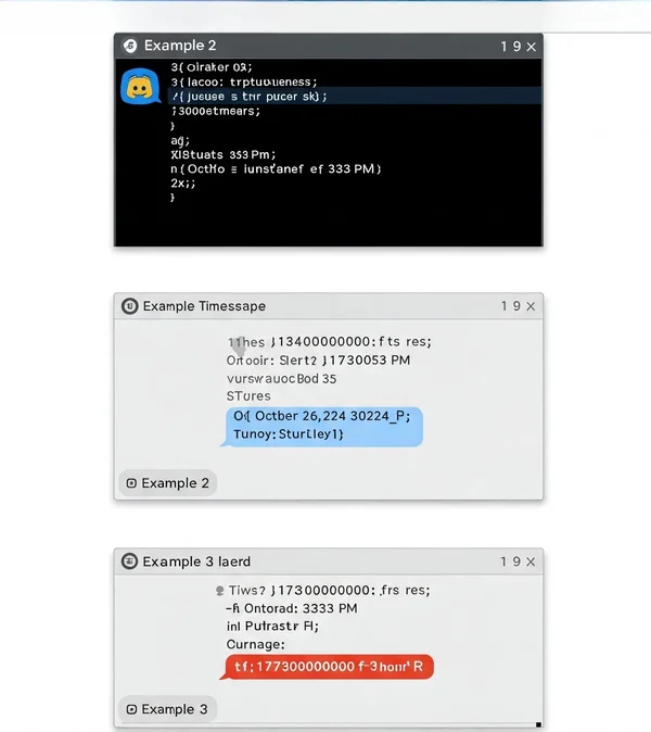 Overview of common Discord timestamp format examples in chat