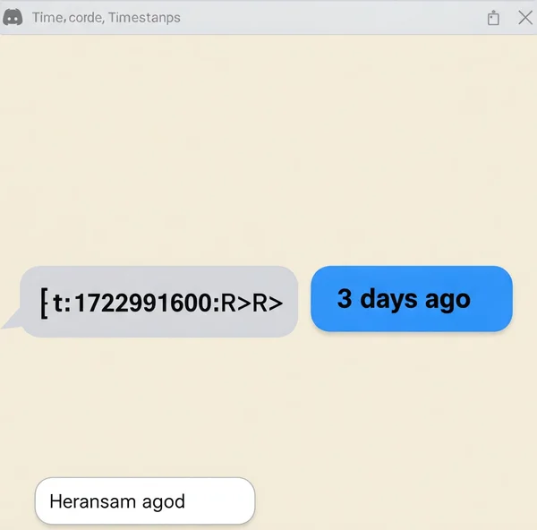 Discord Relative Time (R) format example: 'in 2 hours'