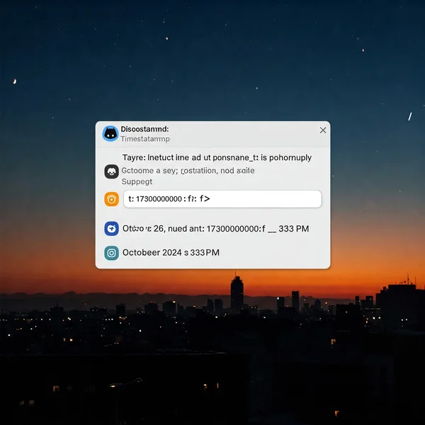 Discord Short Date/Time (f) format example: Oct 26, 2024 3:30 PM